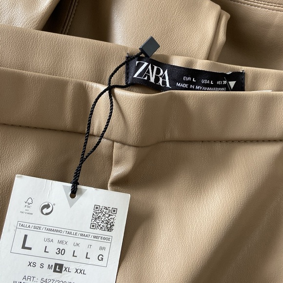 🆕 Zara High Rise Faux Leather Leggings - Picture 5 of 13
